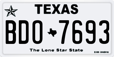TX license plate BDO7693