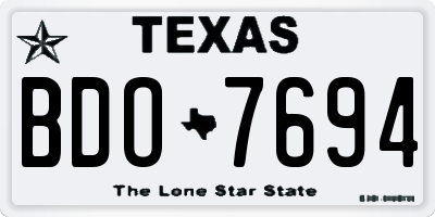 TX license plate BDO7694