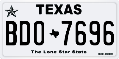 TX license plate BDO7696