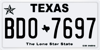 TX license plate BDO7697