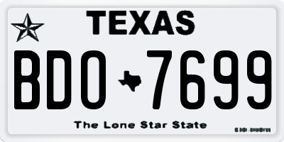 TX license plate BDO7699