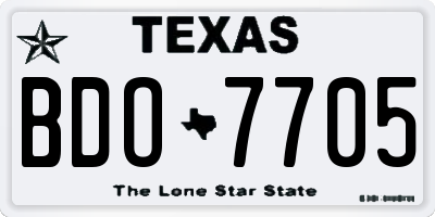 TX license plate BDO7705