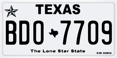 TX license plate BDO7709