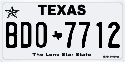 TX license plate BDO7712