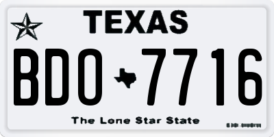 TX license plate BDO7716