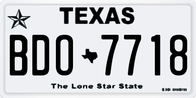 TX license plate BDO7718