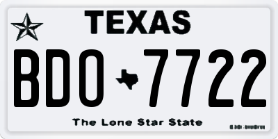 TX license plate BDO7722