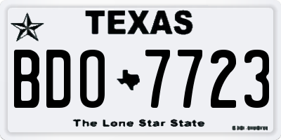TX license plate BDO7723