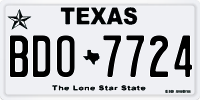 TX license plate BDO7724