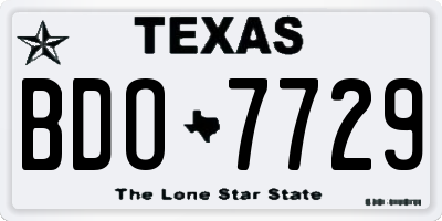 TX license plate BDO7729