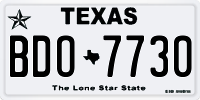 TX license plate BDO7730