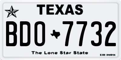 TX license plate BDO7732