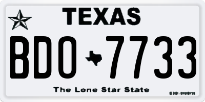 TX license plate BDO7733