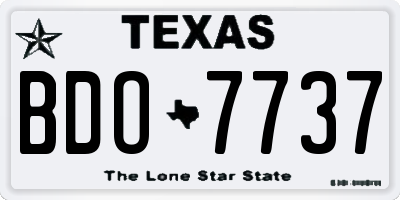 TX license plate BDO7737