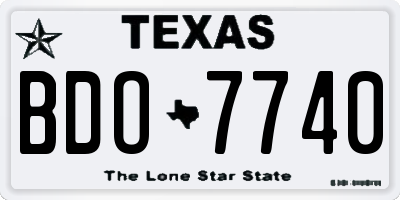 TX license plate BDO7740