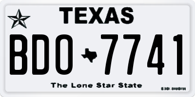 TX license plate BDO7741