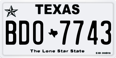 TX license plate BDO7743
