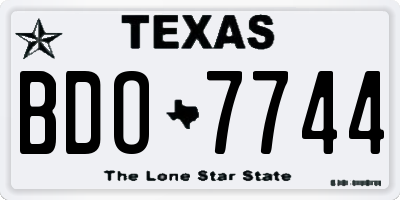 TX license plate BDO7744