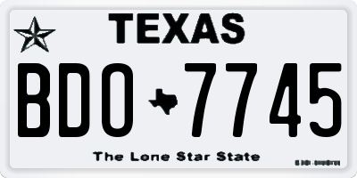 TX license plate BDO7745