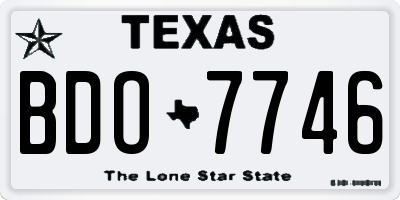 TX license plate BDO7746