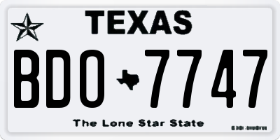 TX license plate BDO7747