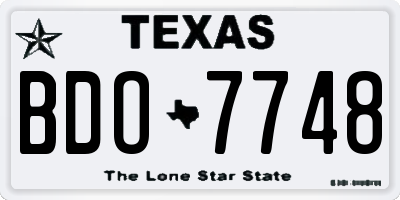 TX license plate BDO7748