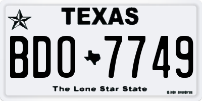 TX license plate BDO7749