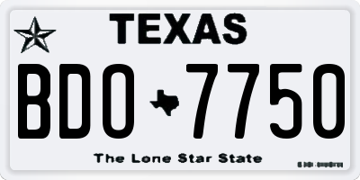 TX license plate BDO7750