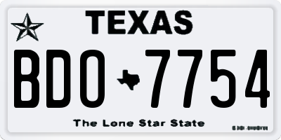 TX license plate BDO7754