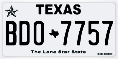 TX license plate BDO7757