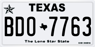 TX license plate BDO7763
