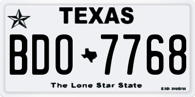 TX license plate BDO7768