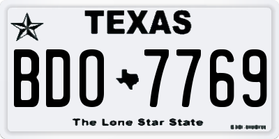 TX license plate BDO7769