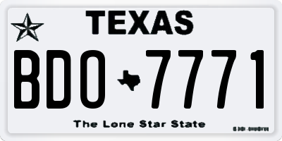 TX license plate BDO7771