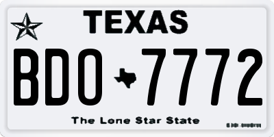 TX license plate BDO7772