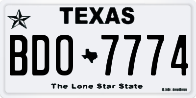 TX license plate BDO7774