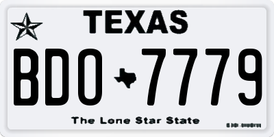 TX license plate BDO7779