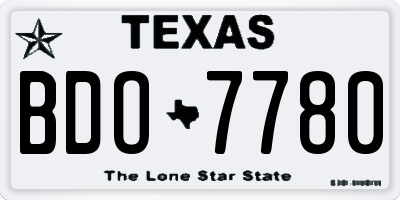 TX license plate BDO7780