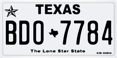 TX license plate BDO7784