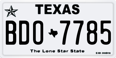 TX license plate BDO7785
