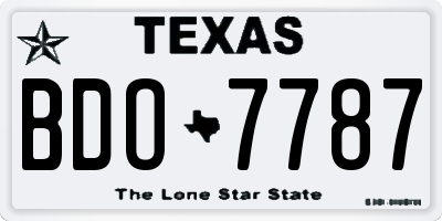 TX license plate BDO7787
