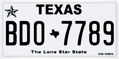 TX license plate BDO7789