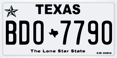TX license plate BDO7790