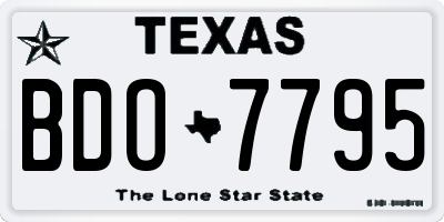 TX license plate BDO7795