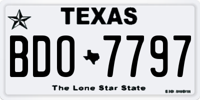 TX license plate BDO7797