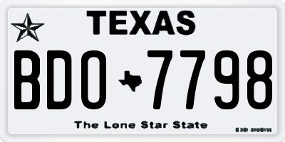 TX license plate BDO7798