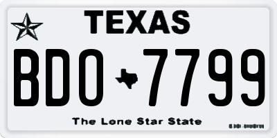 TX license plate BDO7799