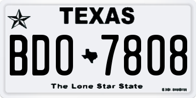 TX license plate BDO7808