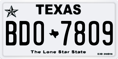 TX license plate BDO7809