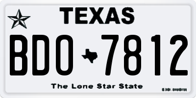 TX license plate BDO7812